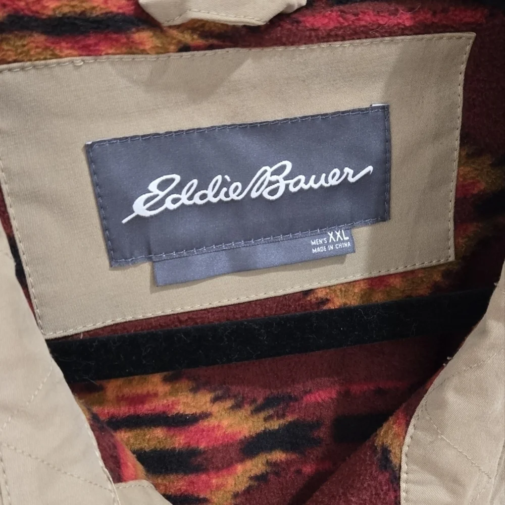 Eddie Bauer fleece lined Voyager shirt jacket khaki